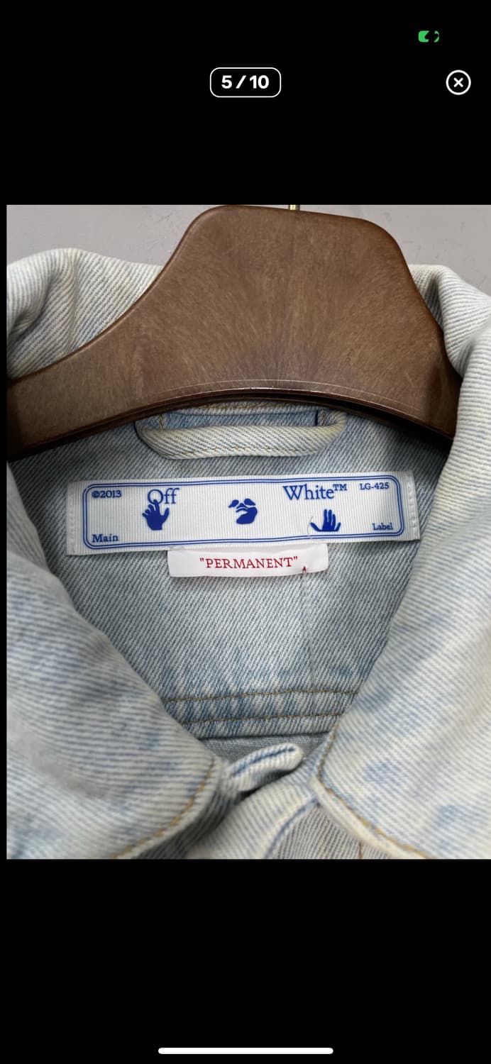 오프화이트 백 디아그 프린팅 데님자켓 A2865 상품이미지5