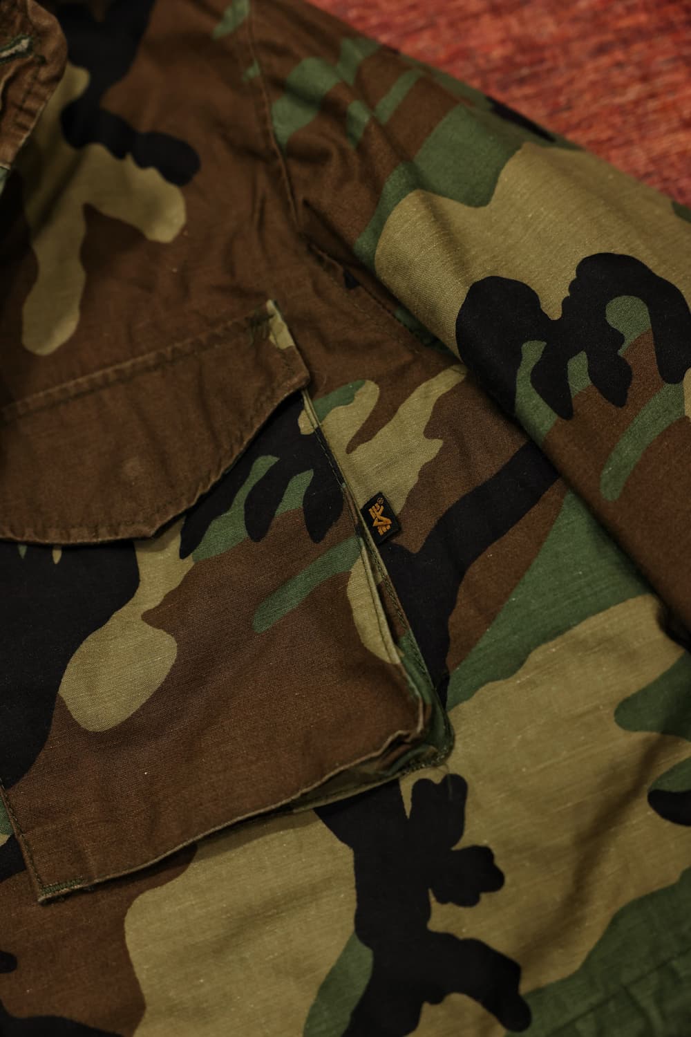 80s 오리지널 밀리터리 우드랜드카모 m65필드자켓 세트 판매 상품이미지5