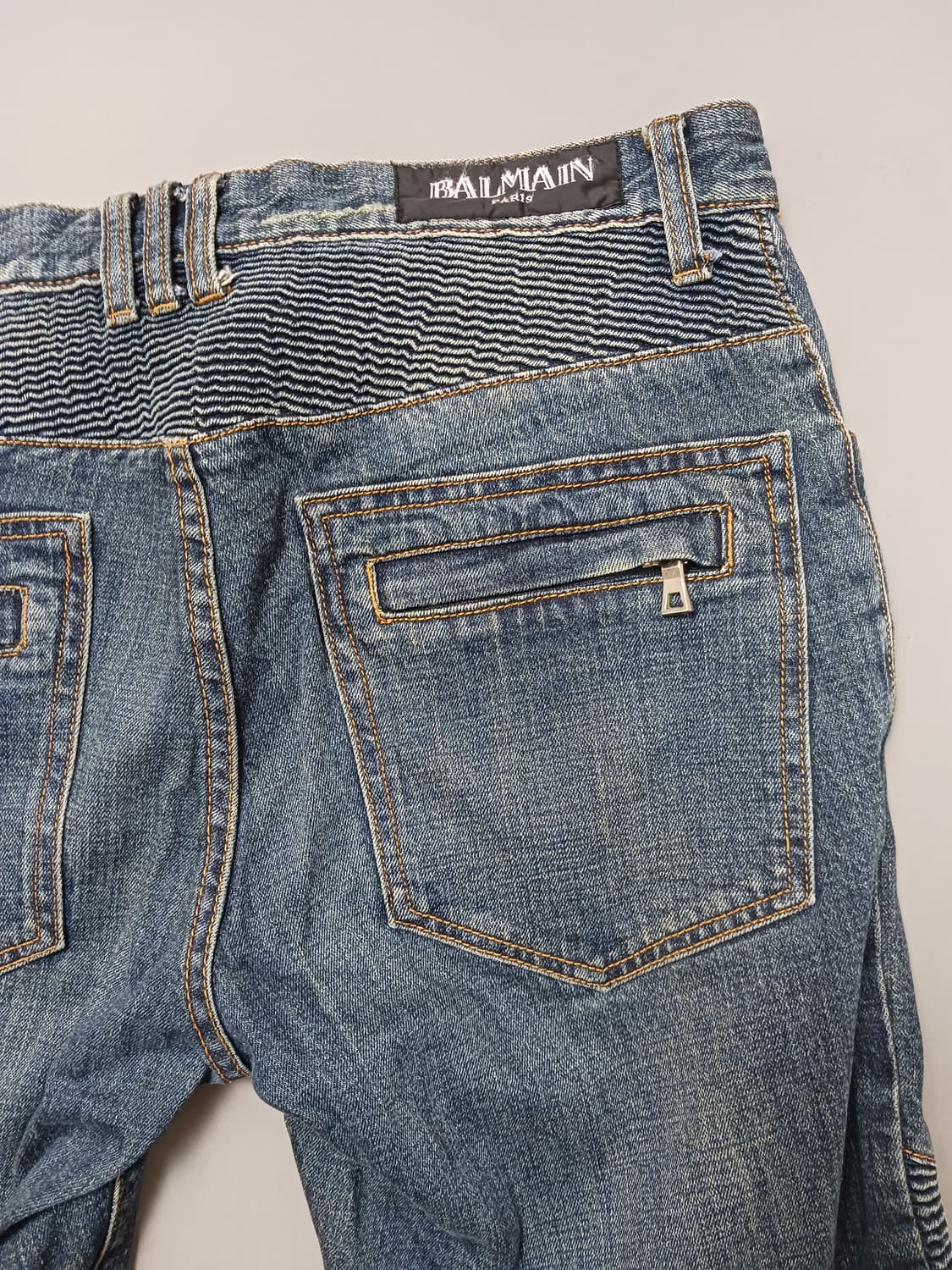 [34] 발망 진청 워싱 바이커진 청바지 상품이미지9