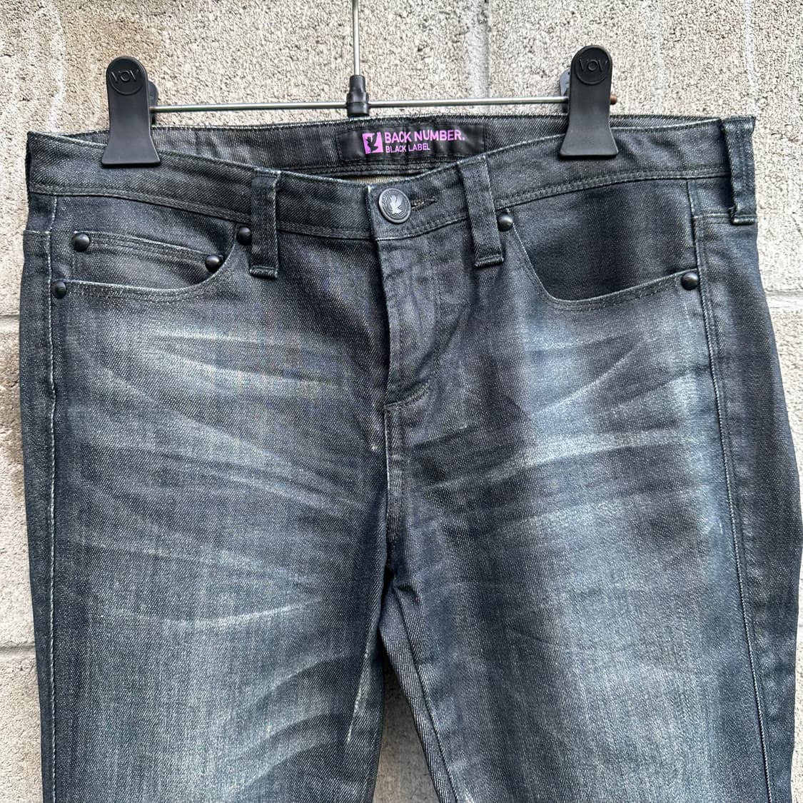 백넘버 블랙라벨 세미부츠컷 코팅데님진 상품이미지2