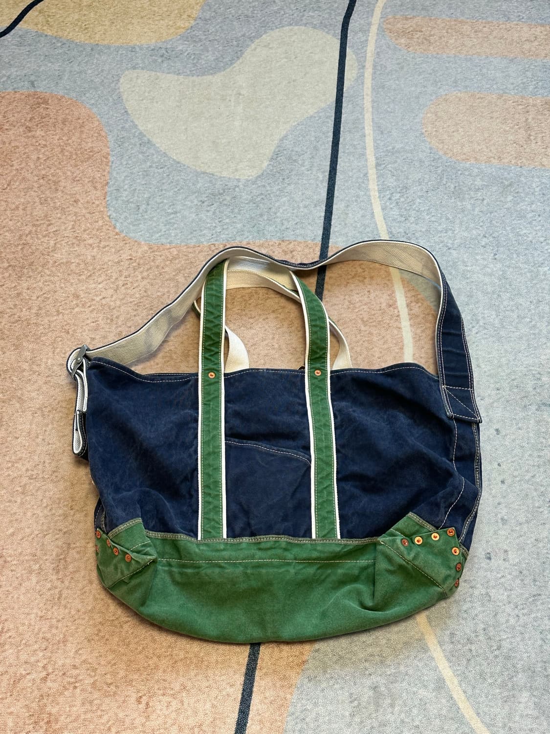 나이스네스(NICENESS)  L.lesh  숄더 토트백 그린 네이비 상품이미지7