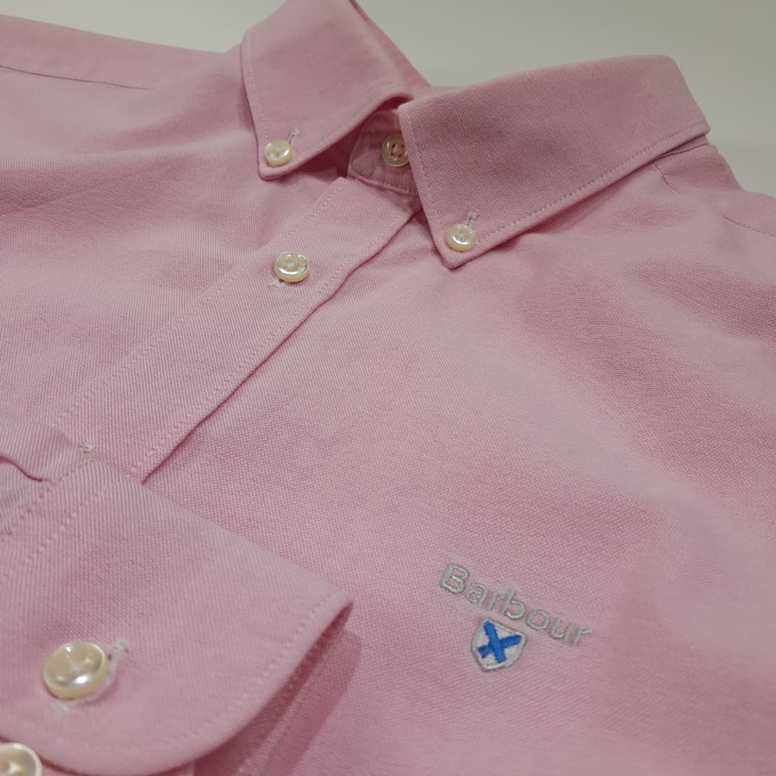 CL372 M 바버 코튼 버튼다운 옥스포드 핑크 셔츠 남방 상품이미지4