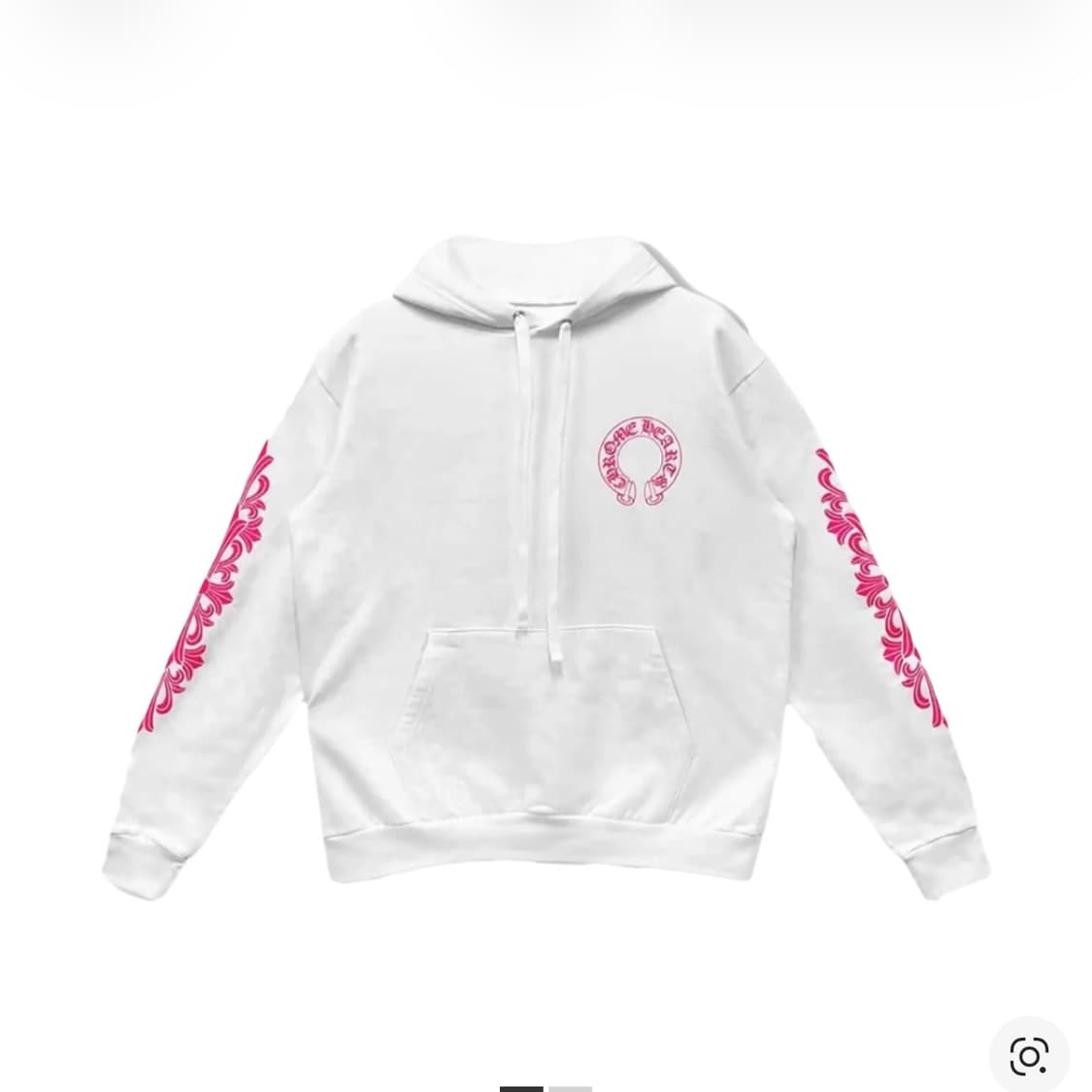 [XL] 크롬하츠 플로랄 홀스슈 로고 후드 화이트 핑크 새제품 상품이미지1