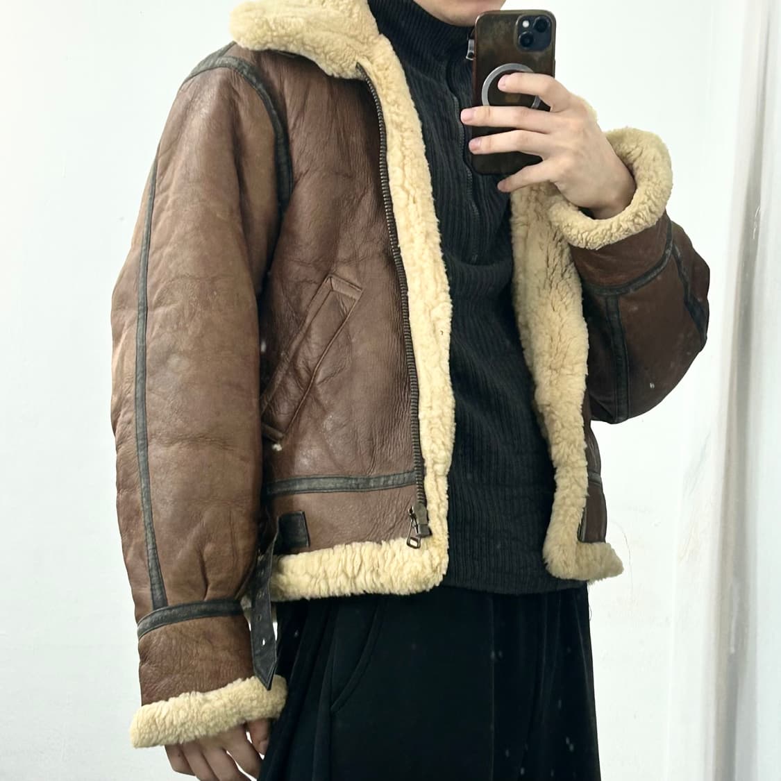 미공군 오리지널 B-3 무통 무스탕 자켓 상품이미지4