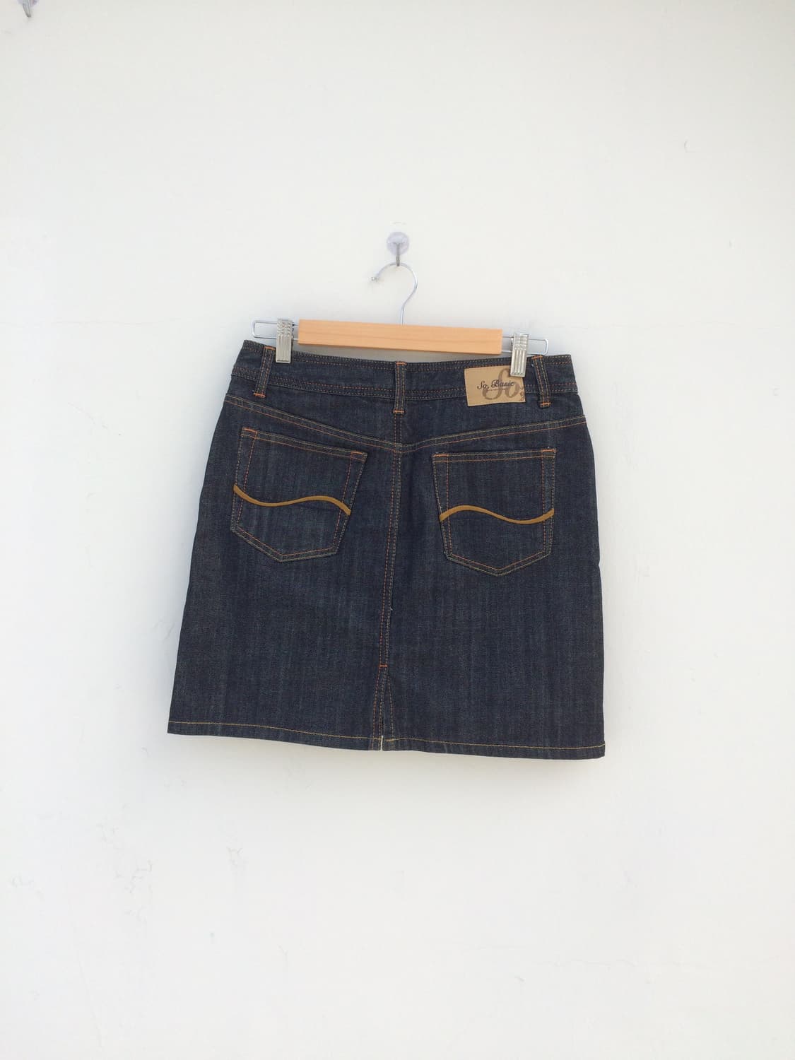 orange stitch denim skirt 상품이미지4