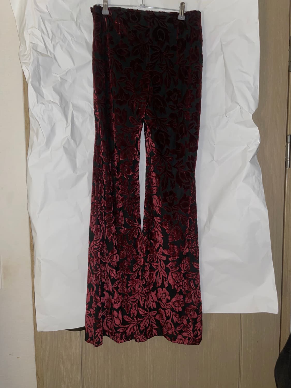 플레어 버건디 벨루어 팬츠 상품이미지4