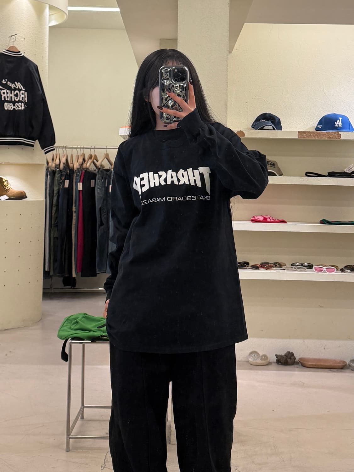 트레셔 스트릿 빅로고 프린팅 롱슬리브 U1176 상품이미지1