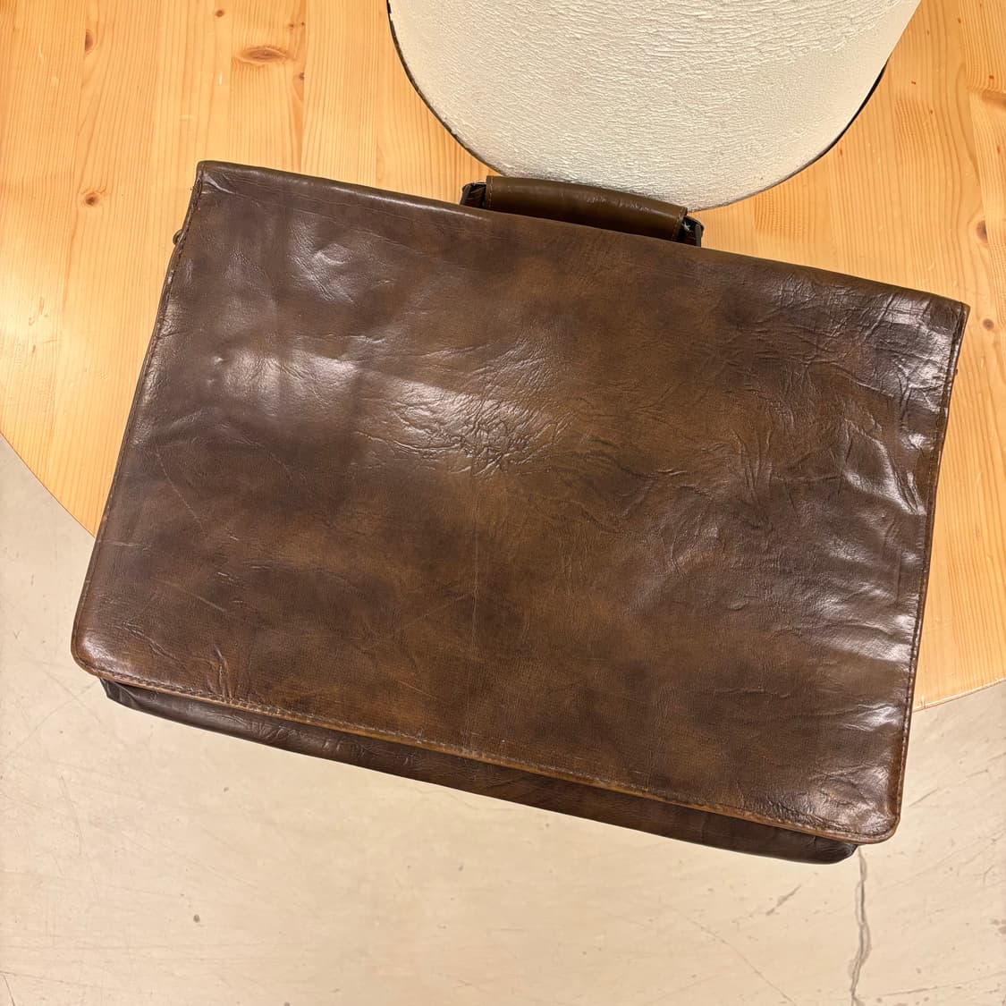 빈티지 브라운 레더 브리프 케이스 상품이미지3