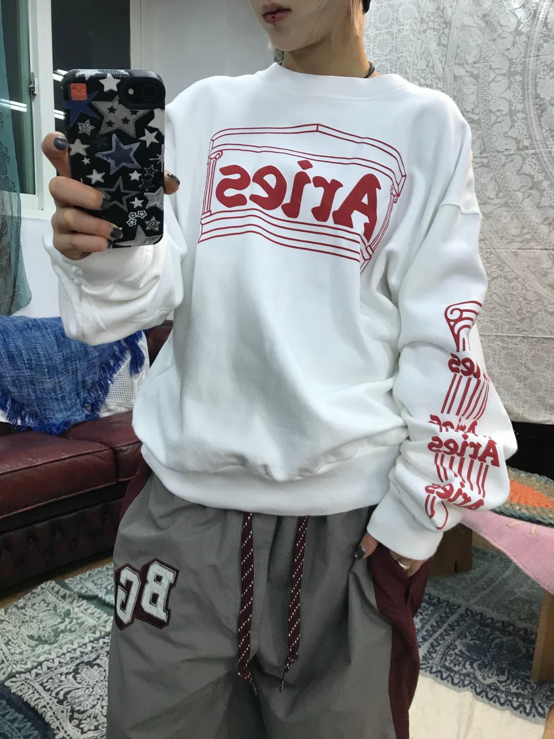 Aries 에리즈 소매 프린팅 맨투맨  상품이미지2