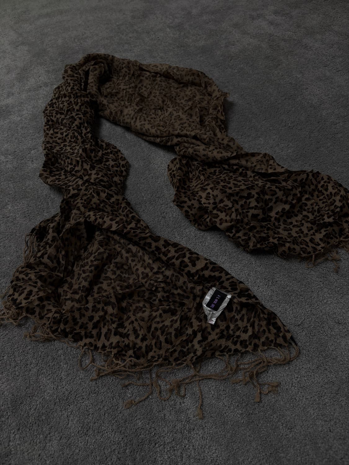 Vintage v-kei punk mood leopard scarf 상품이미지2