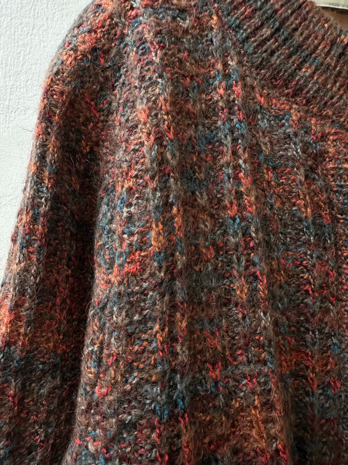 일본빈티지 울 블랜드 혼방 잔체크 패턴 골드 버튼 디테일 스웨터 상품이미지4