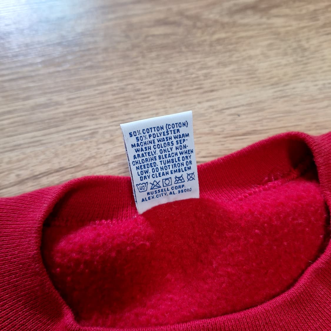 90s 러셀 스웻셔츠 레드 L사이즈 상품이미지4