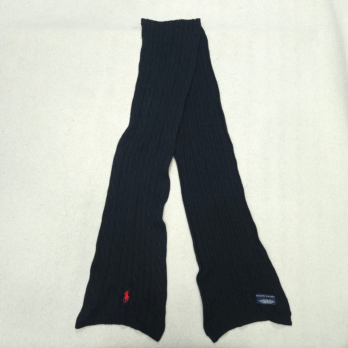 폴로 랄프 로렌 케이블 머플러 블랙 상품이미지2