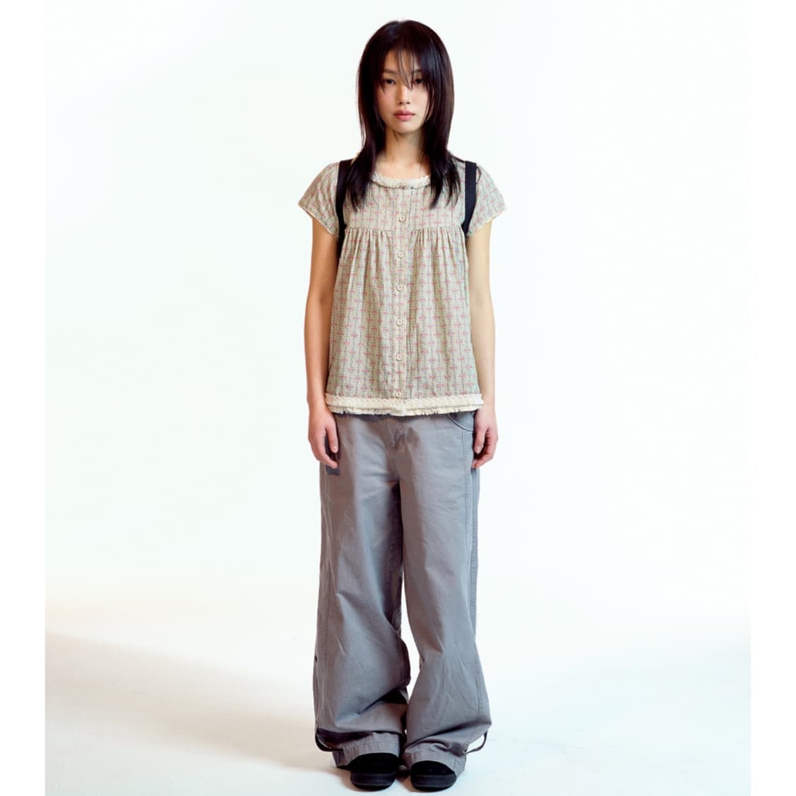 [2] 코이세이오 워시드 버튼 탭 팬츠 그레이 상품이미지5