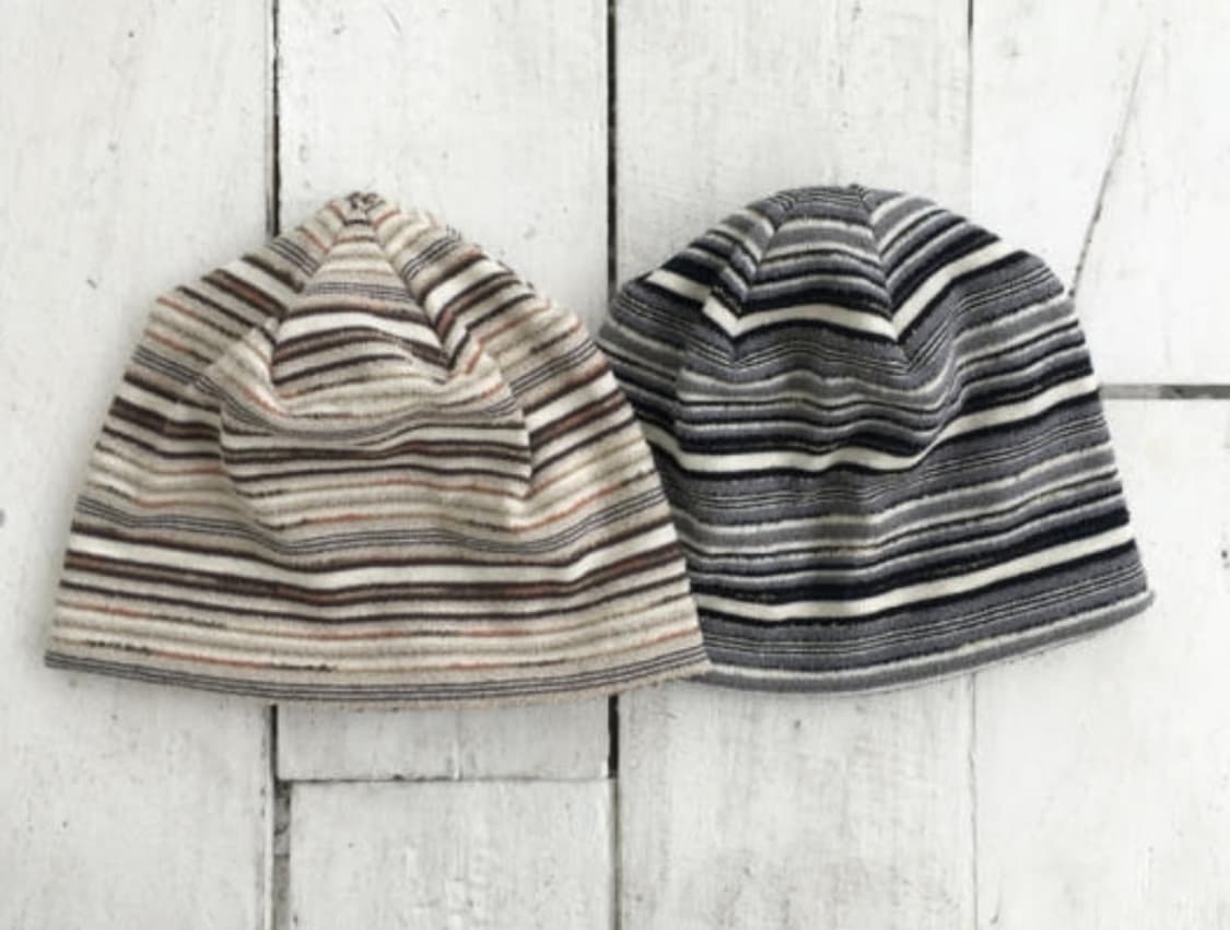 빈티지 스트라이프 비니 베이지/블루 상품이미지1