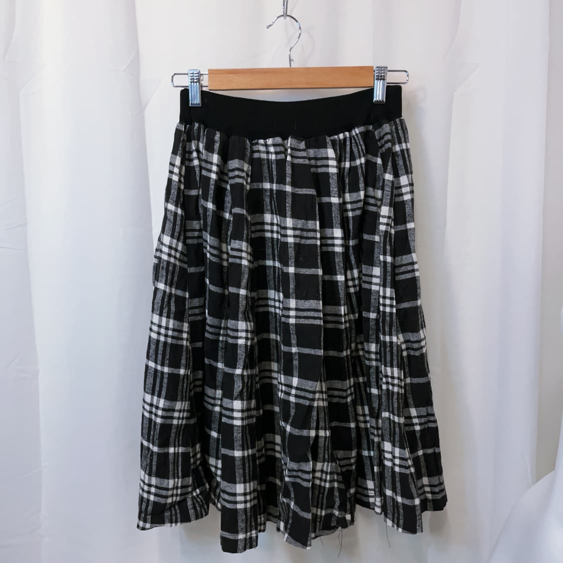 Check midi skirt 상품이미지1