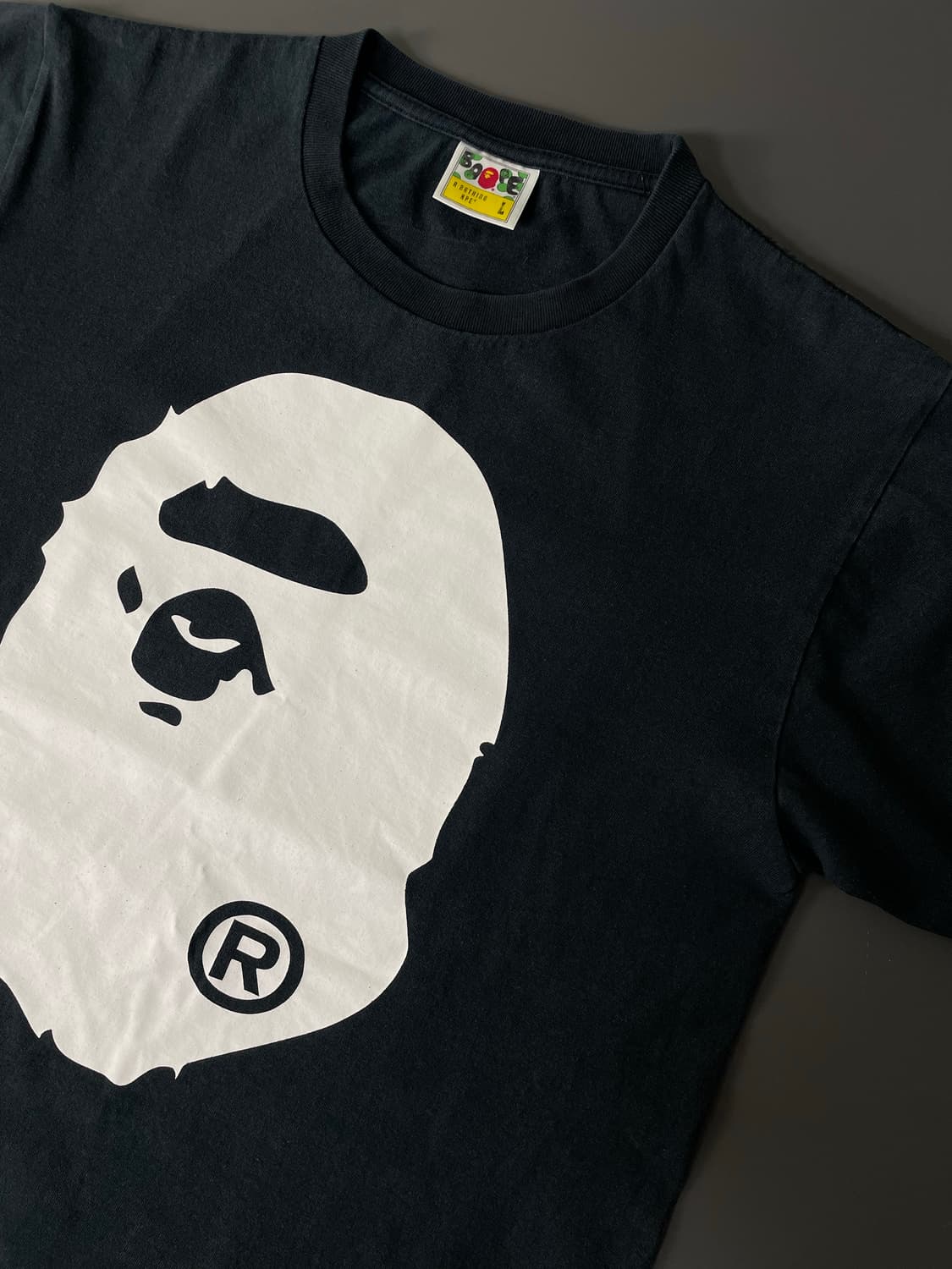 [L] BAPE 바이컬러 빅 에이프 헤드 반팔 티셔츠 상품이미지2