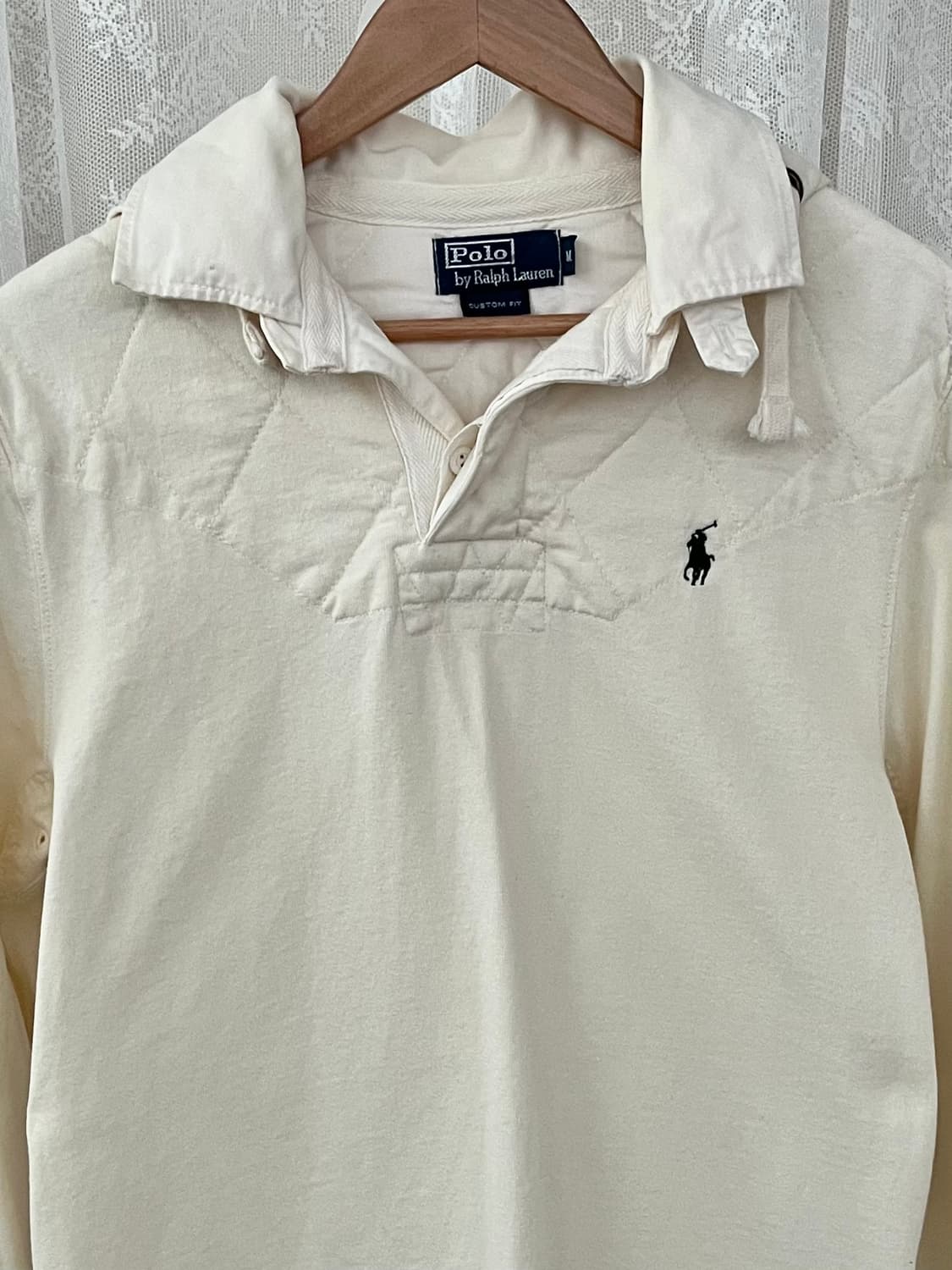 M) 00s 폴로 랄프로렌 럭비 셔츠 아이보리 상품이미지3