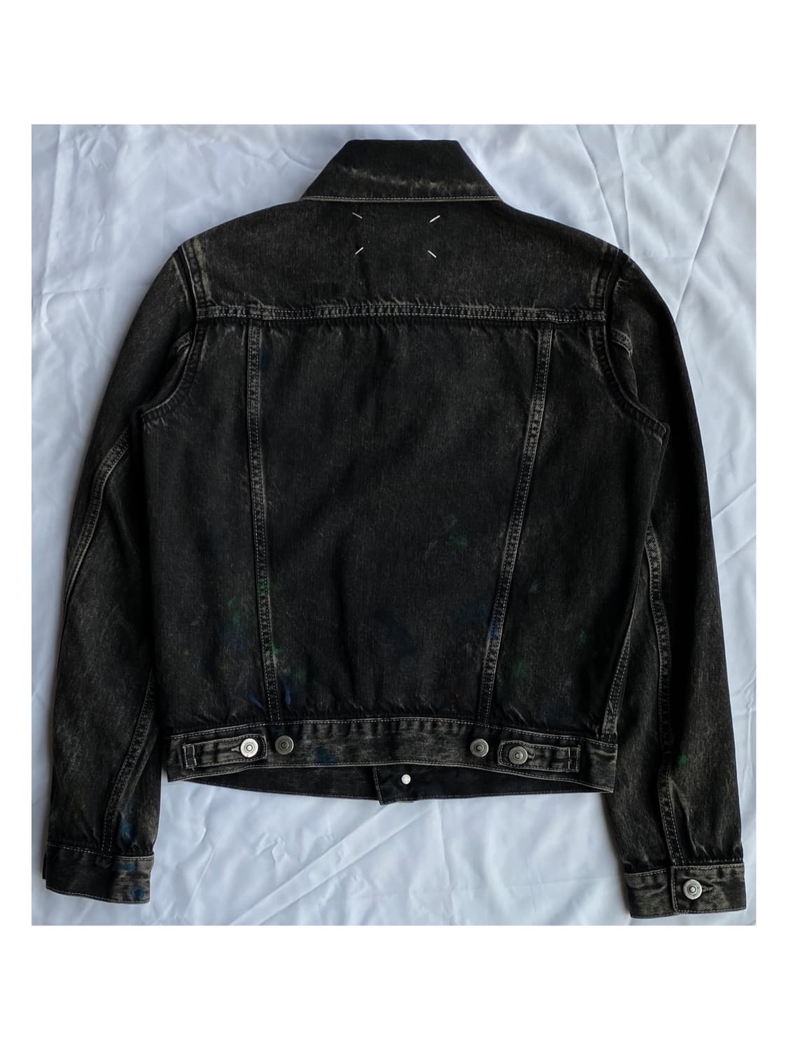 마르지엘라 백스티치 블랙 페이팅 워싱 데님 자켓 아카이브 청자켓 상품이미지4