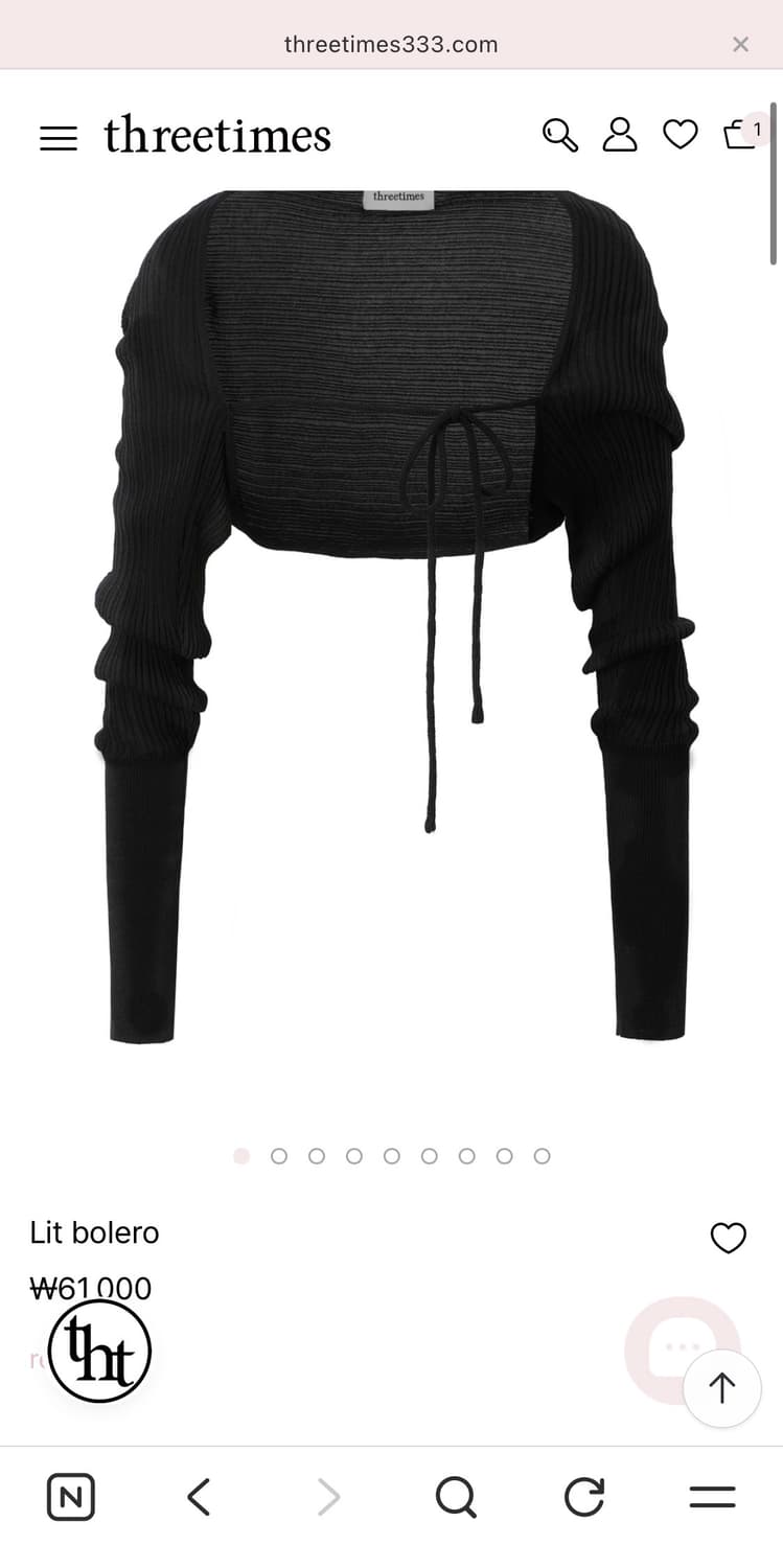 쓰리타임즈 Lit bolero 릿 볼레로-블랙 상품이미지1