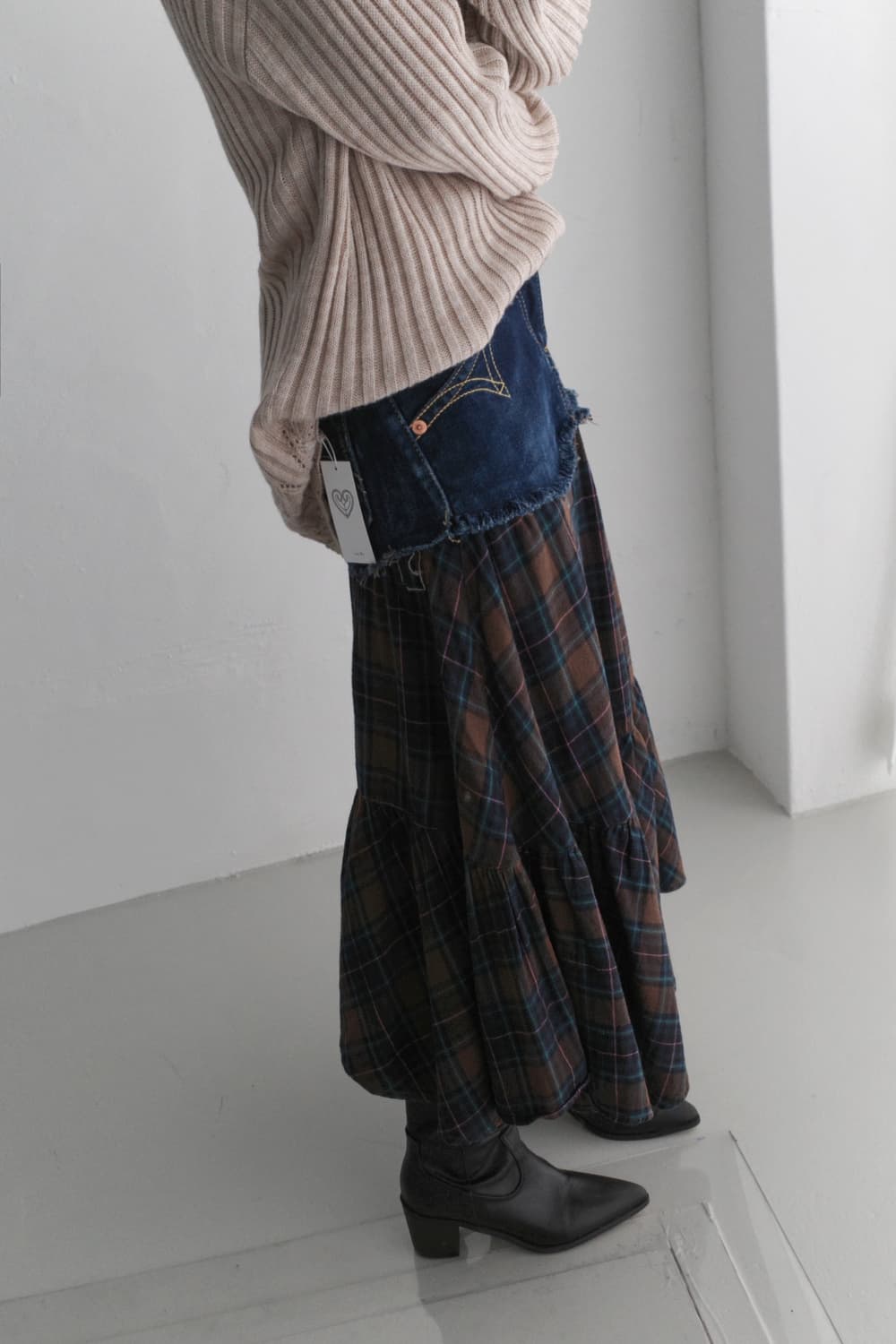 levis) check remake denim skirt 상품이미지8