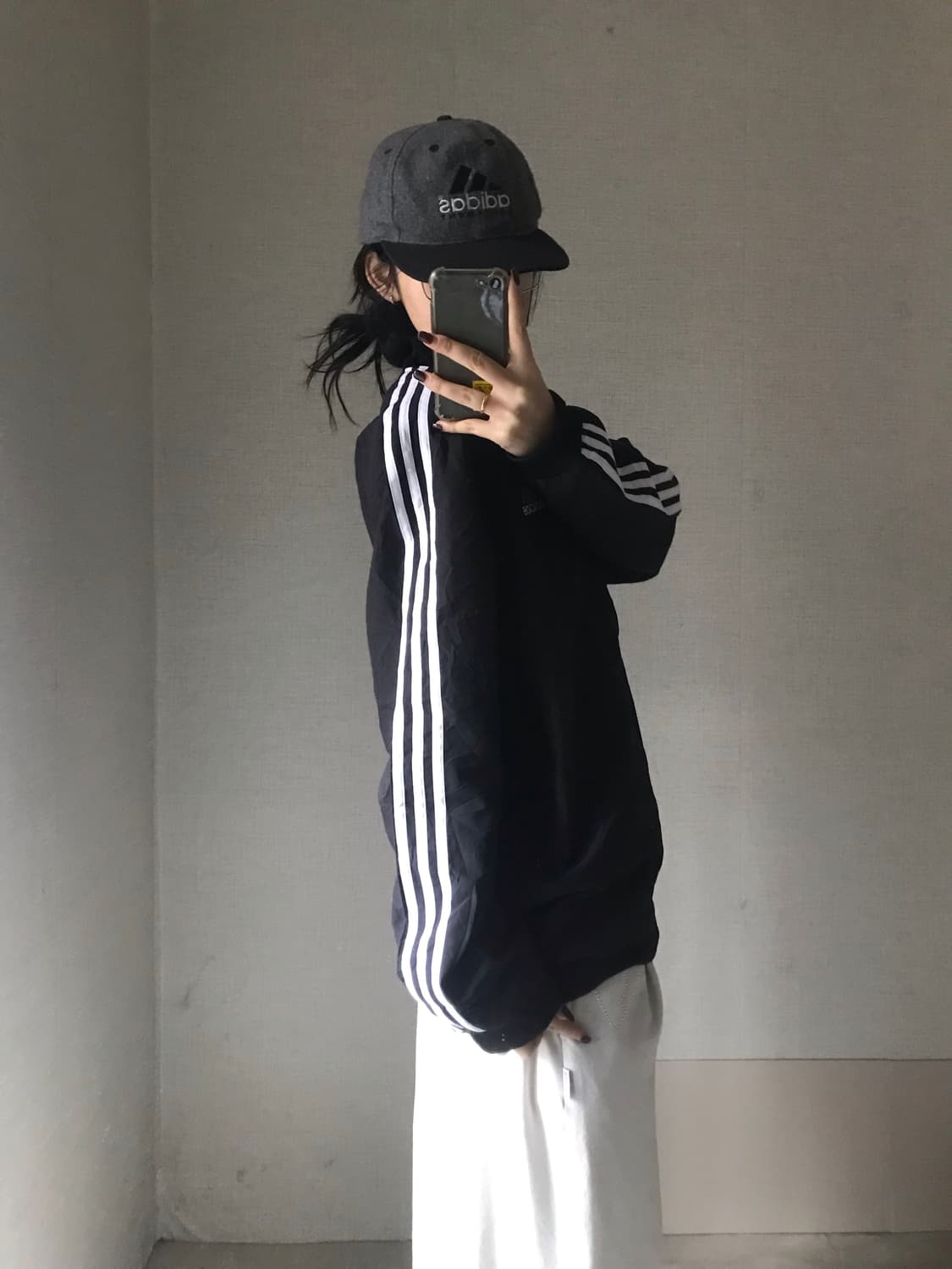 아디다스 블랙 삼선 바람막이 상품이미지5