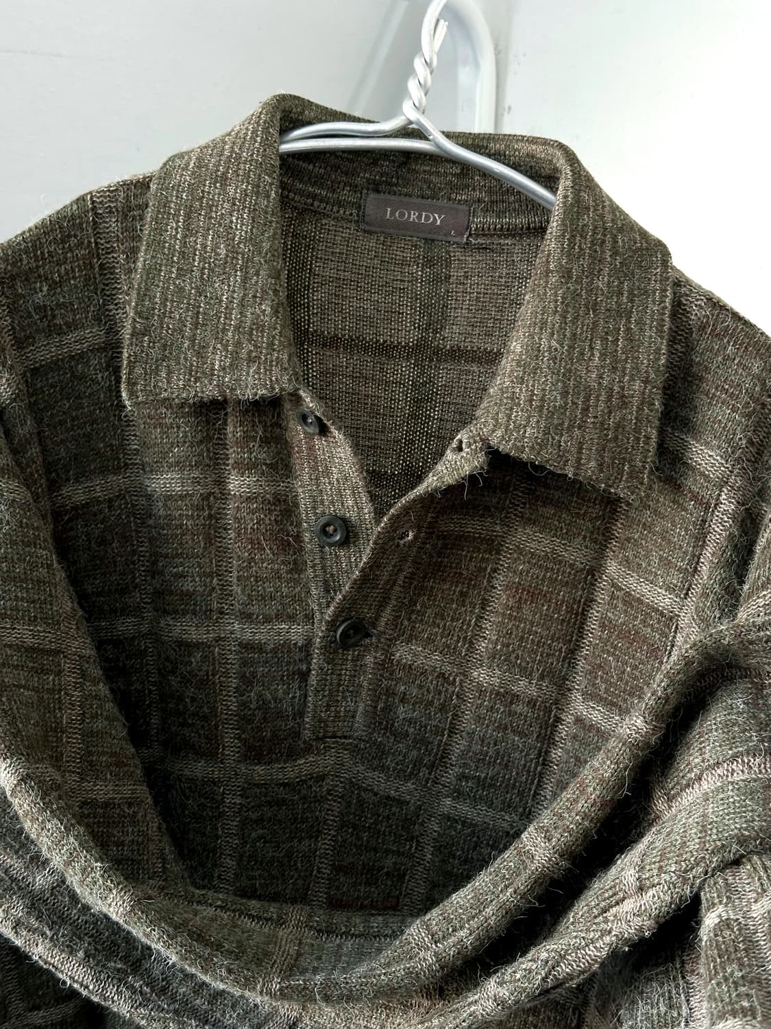 Brushed fabric pattern polo knit 상품이미지1