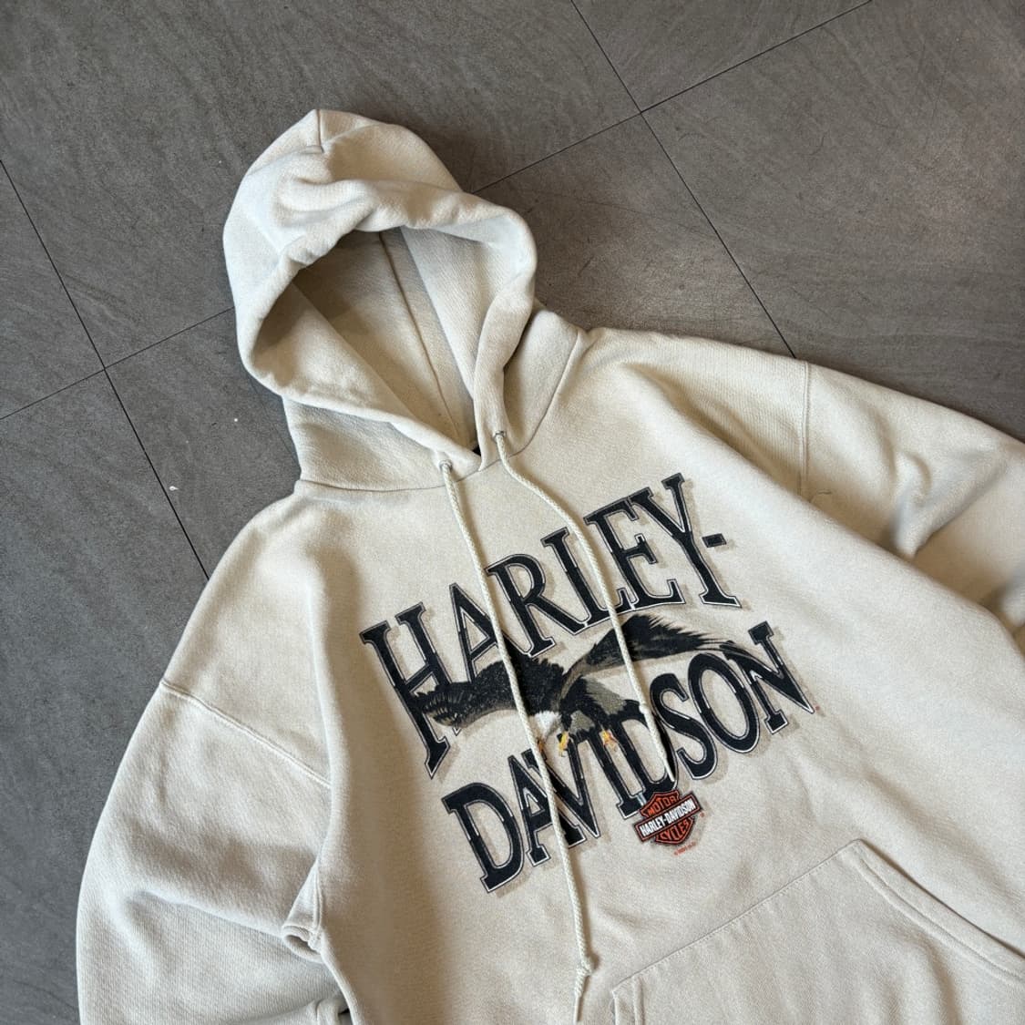 00년대 생산 할리데이비슨 아이보리 후디 후드티 상품이미지2