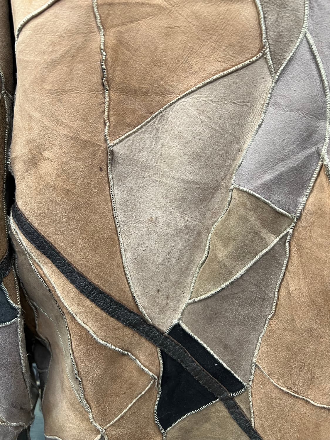 Vintage Patchwork Shearling Coat 상품이미지3