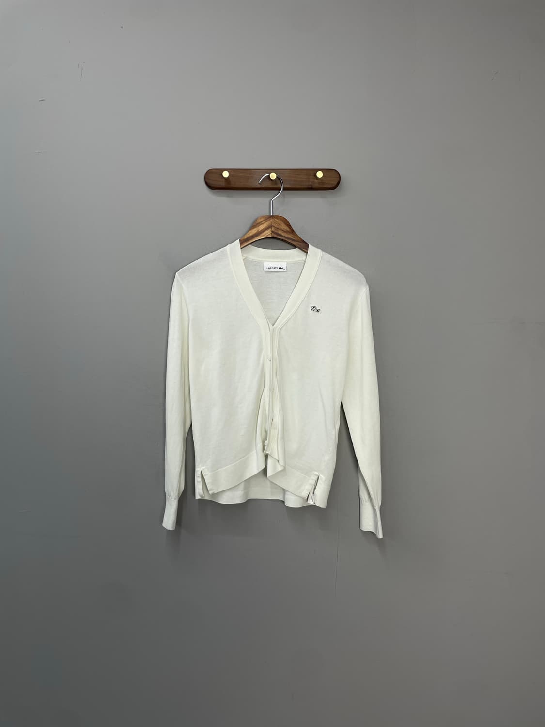 라코스테 썸머 브이넥 티핑 가디건 H1377 상품이미지2