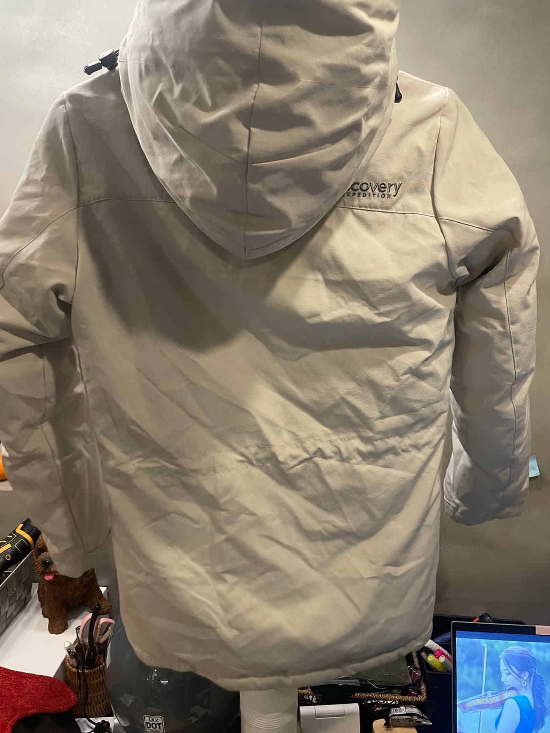 디스커버리익스페디션 베이지색 패딩점퍼 90사이즈  상품이미지3