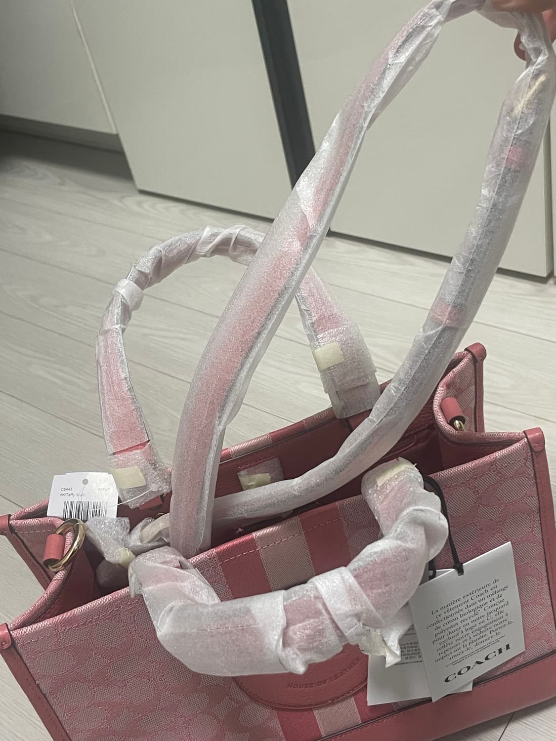 Coach 코치 뎀시 캐리올 시그니처 핑크 토트백 상품이미지5