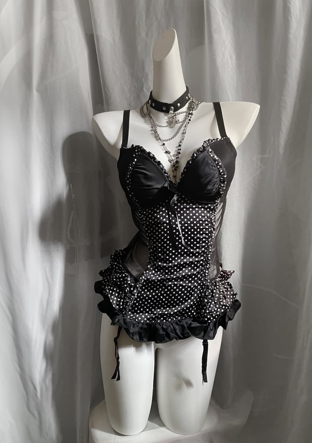 도트 시스루 코르셋 상품이미지4