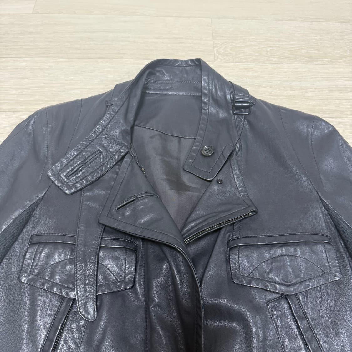 [system] black lambskin leather jacket 상품이미지2