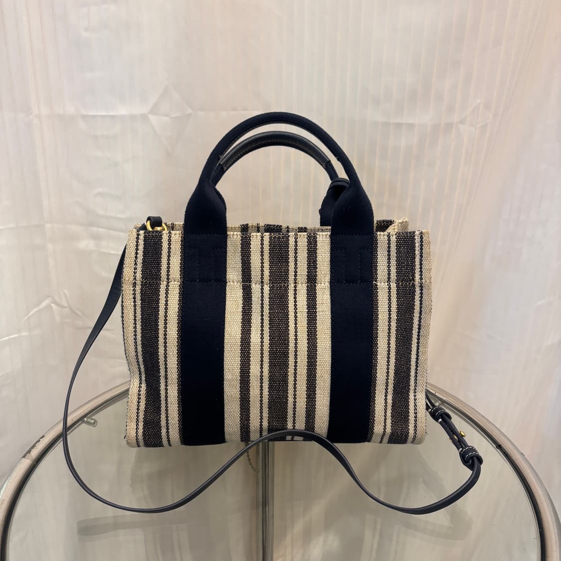 정품 토리버치 스트라이프 캔버스 토트백  상품이미지5