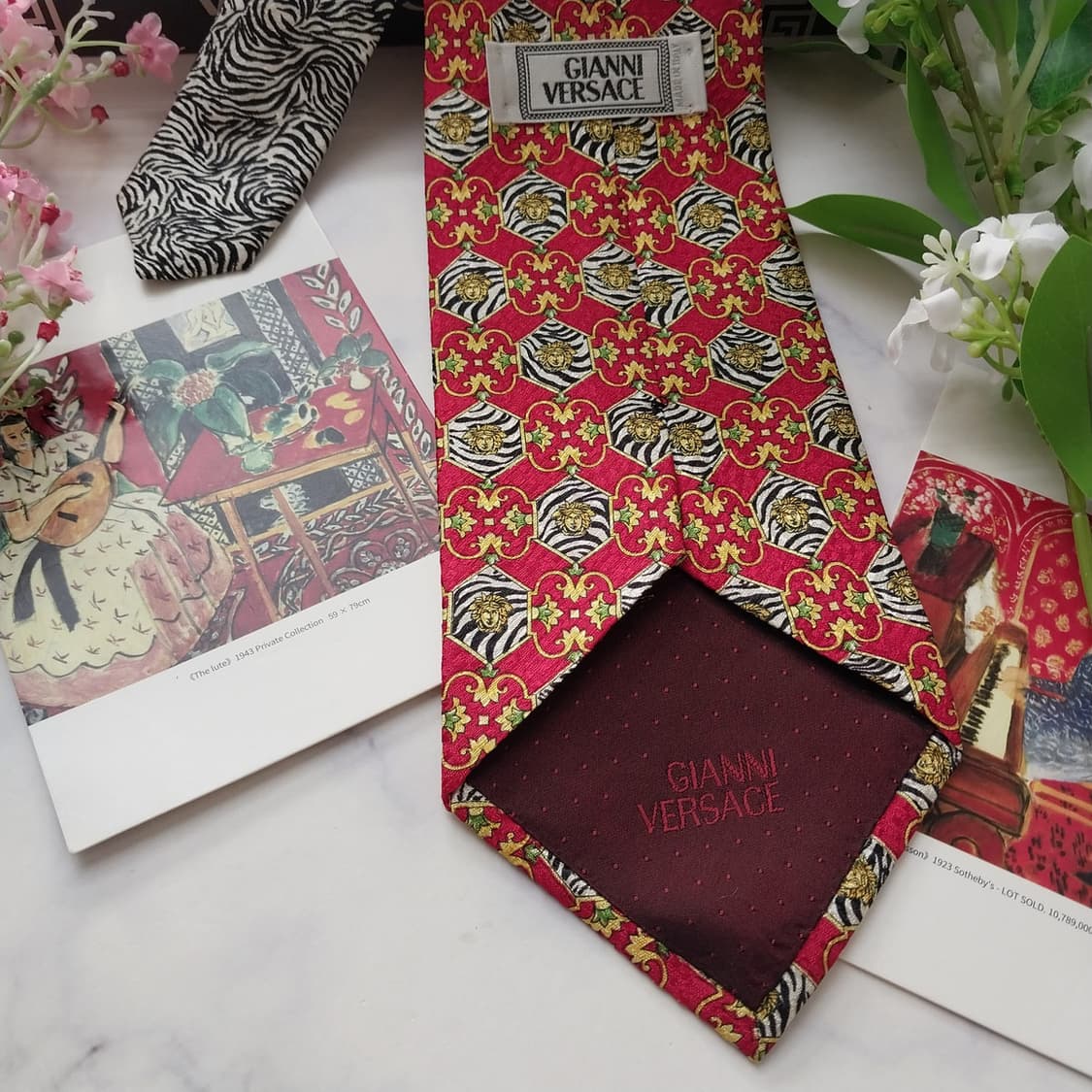 베르사체 실크 레드 메두사 패턴 넥타이 10.1cm A+등급 K1826
 상품이미지6