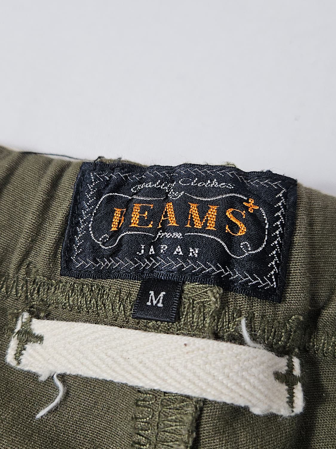 빔즈 BEAMS 패브릭 코튼 조거팬츠 클래식 일본 올리브 M 상품이미지3