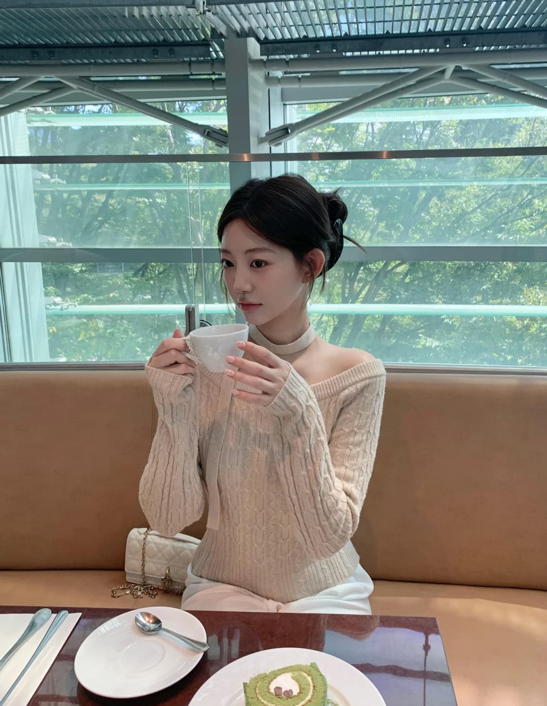 제니오 시나몬 케이블 니트 베이지 상품이미지3