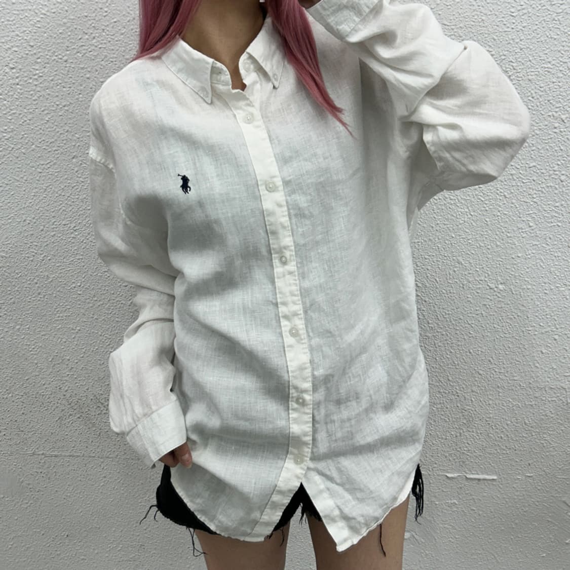 폴로 랄프로렌 네이비포니 린넨 화이트 셔츠 4XL 상품이미지1