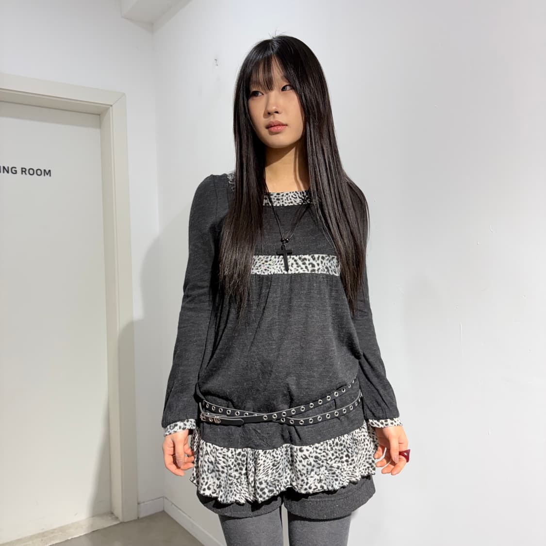 Klein plus 갸루 호피 티셔츠 상품이미지2