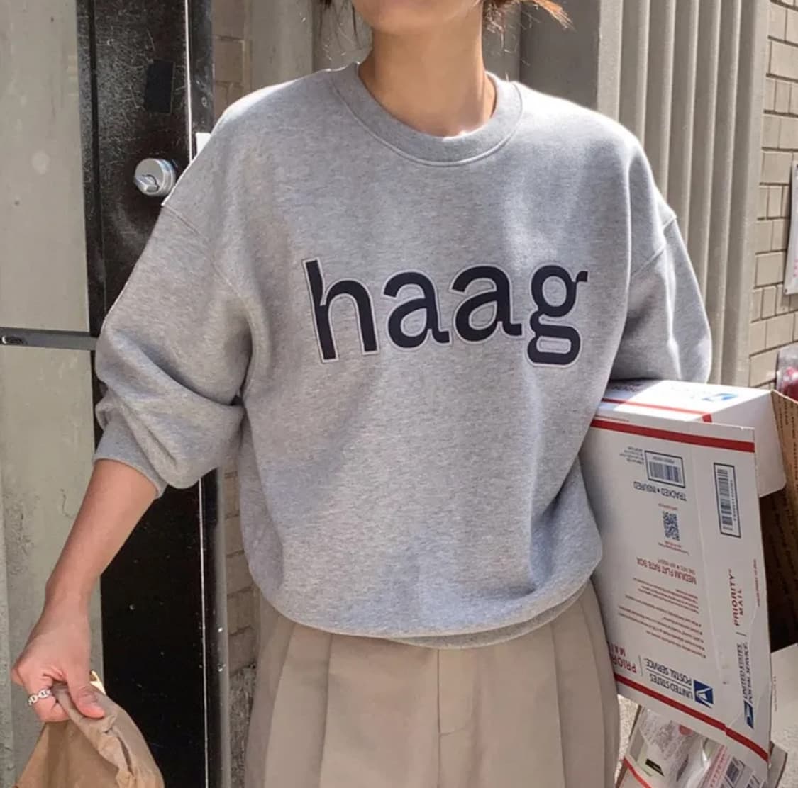 헤이그 맨투맨 a birthday sweatshirt grey 상품이미지1