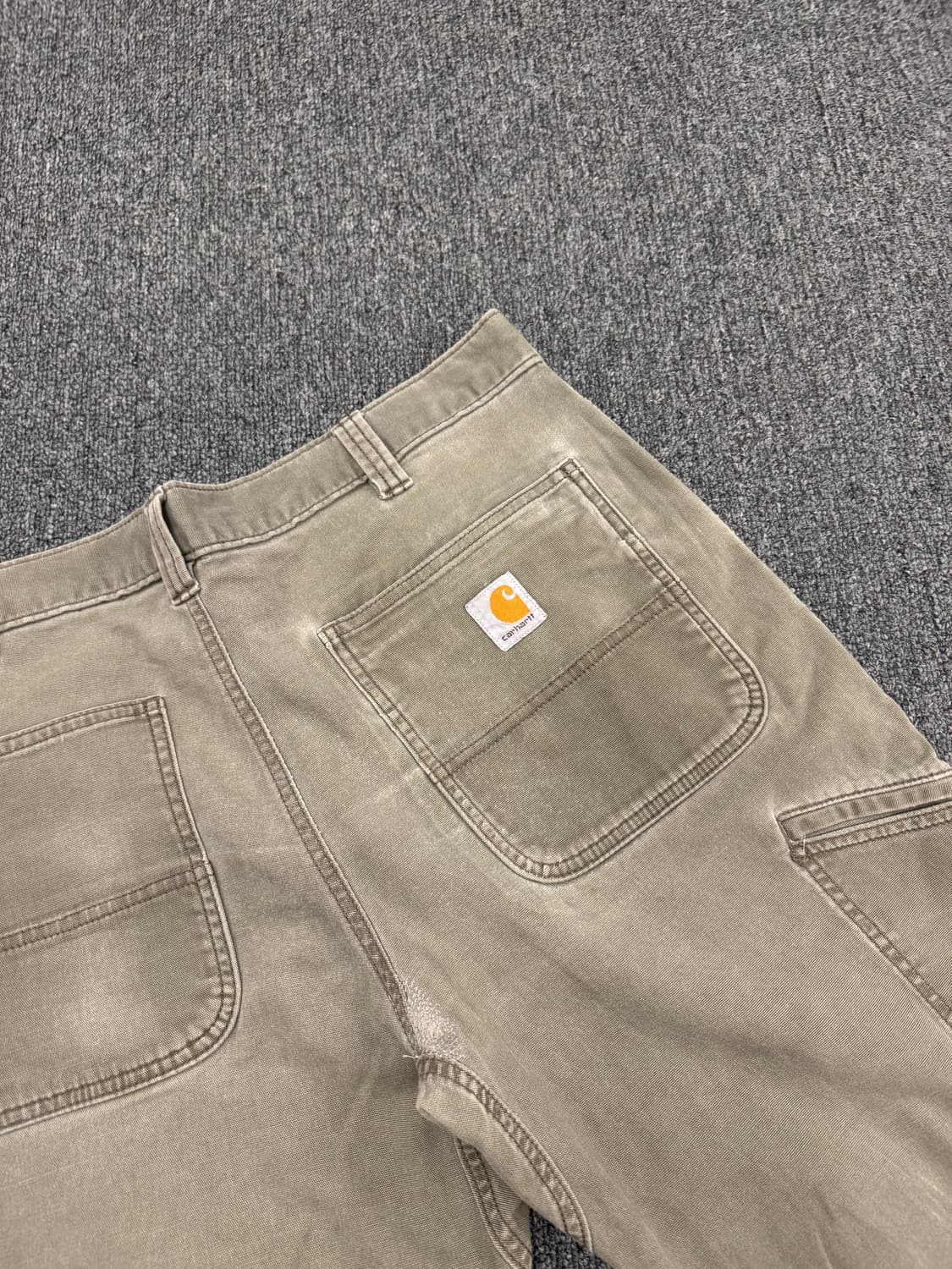 칼하트 빈티지 모스그린 더블니 워크팬츠 상품이미지7