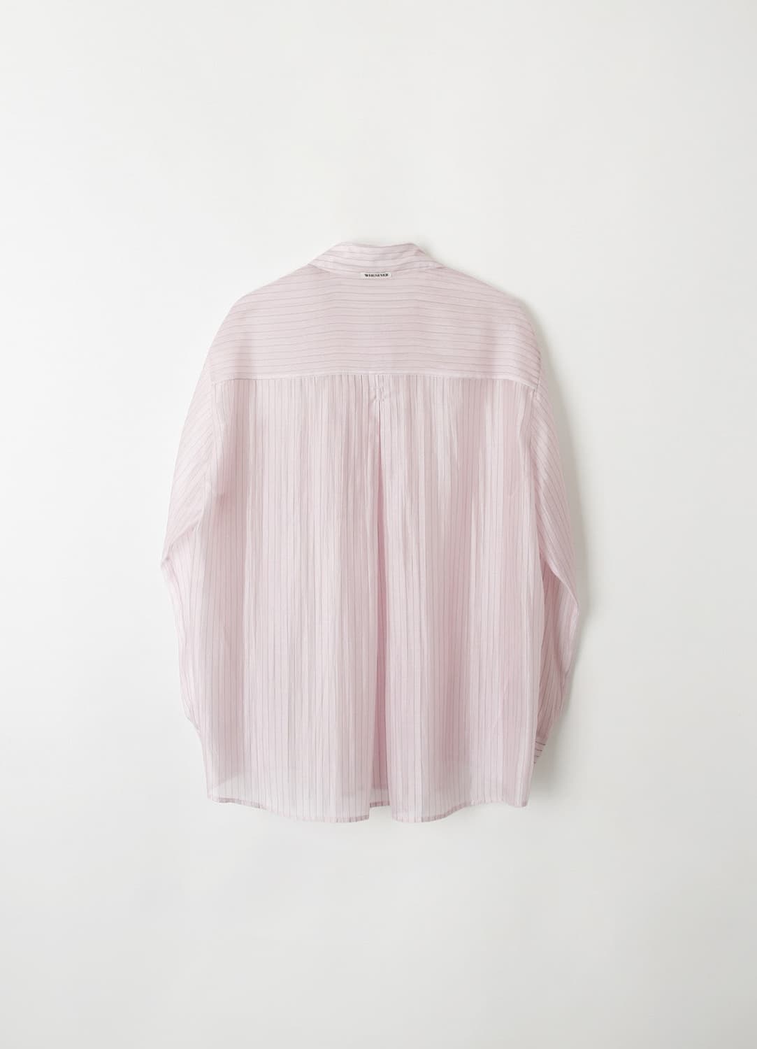 르바(LEVAR) Sheer Stripe Over-Shirt - Pink 상품이미지3