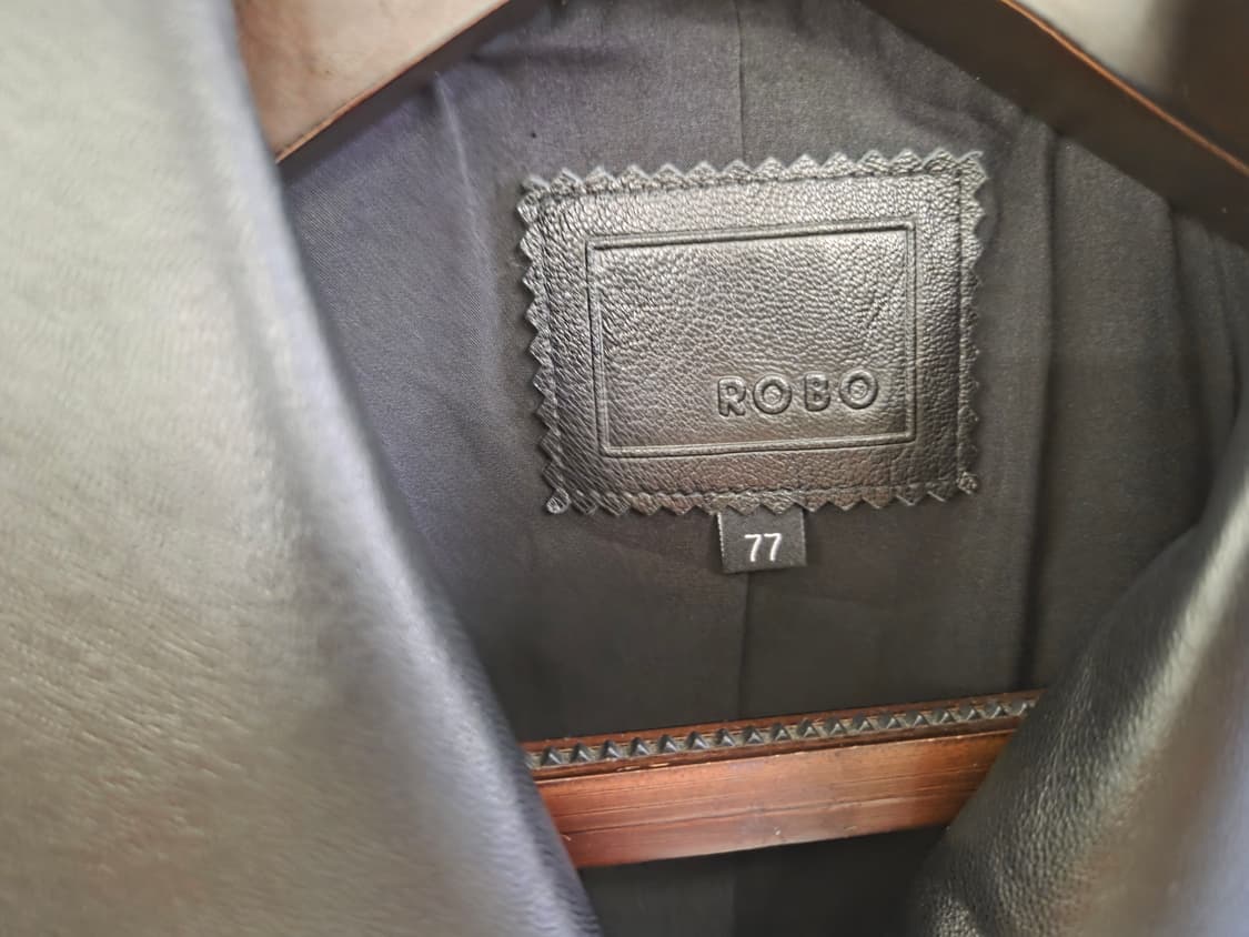 ROBO 블랙 더블 버튼 가죽 자켓 77 상품이미지3