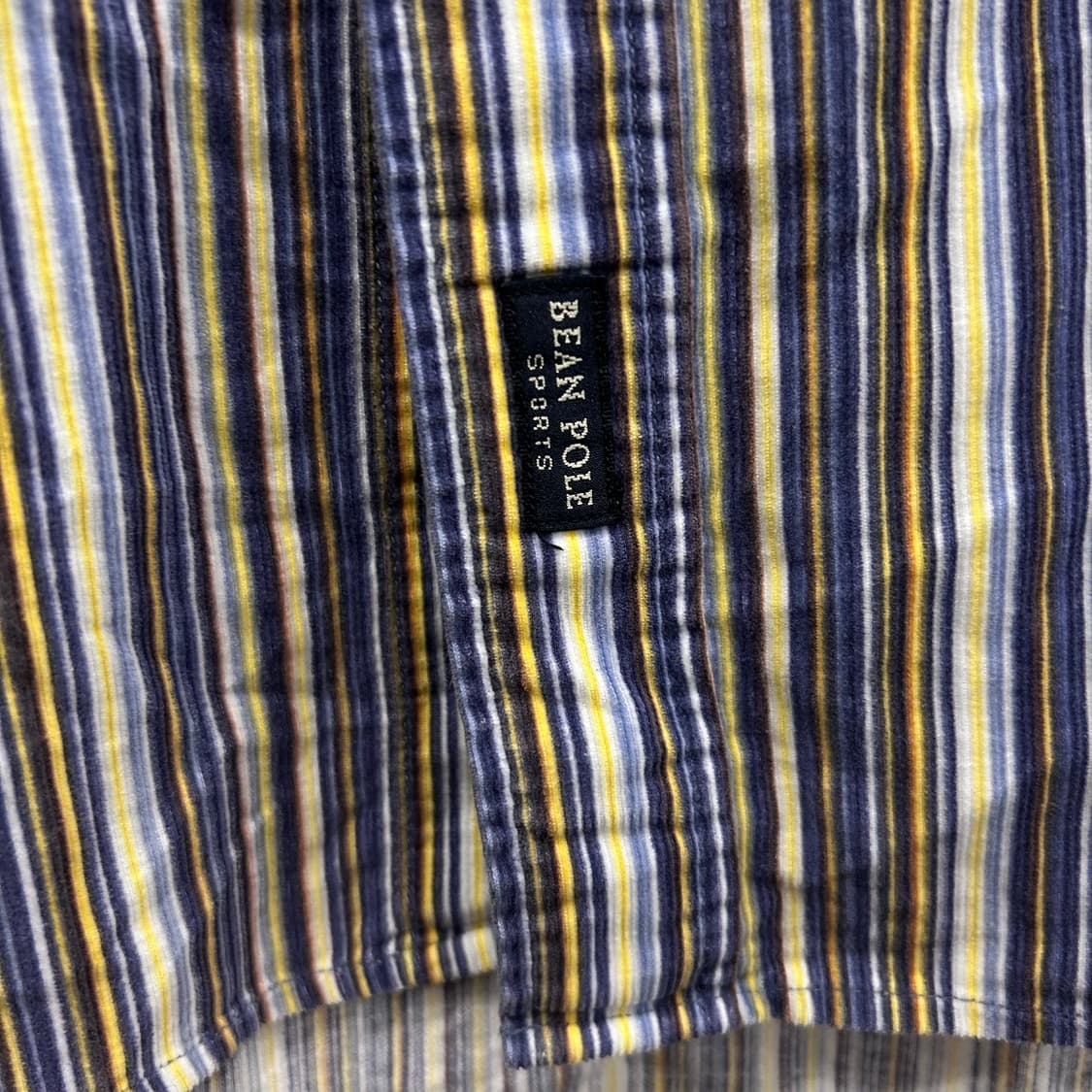 빈폴 스포츠 배색 스트라이프 벨벳 오버핏 셔츠 상품이미지4