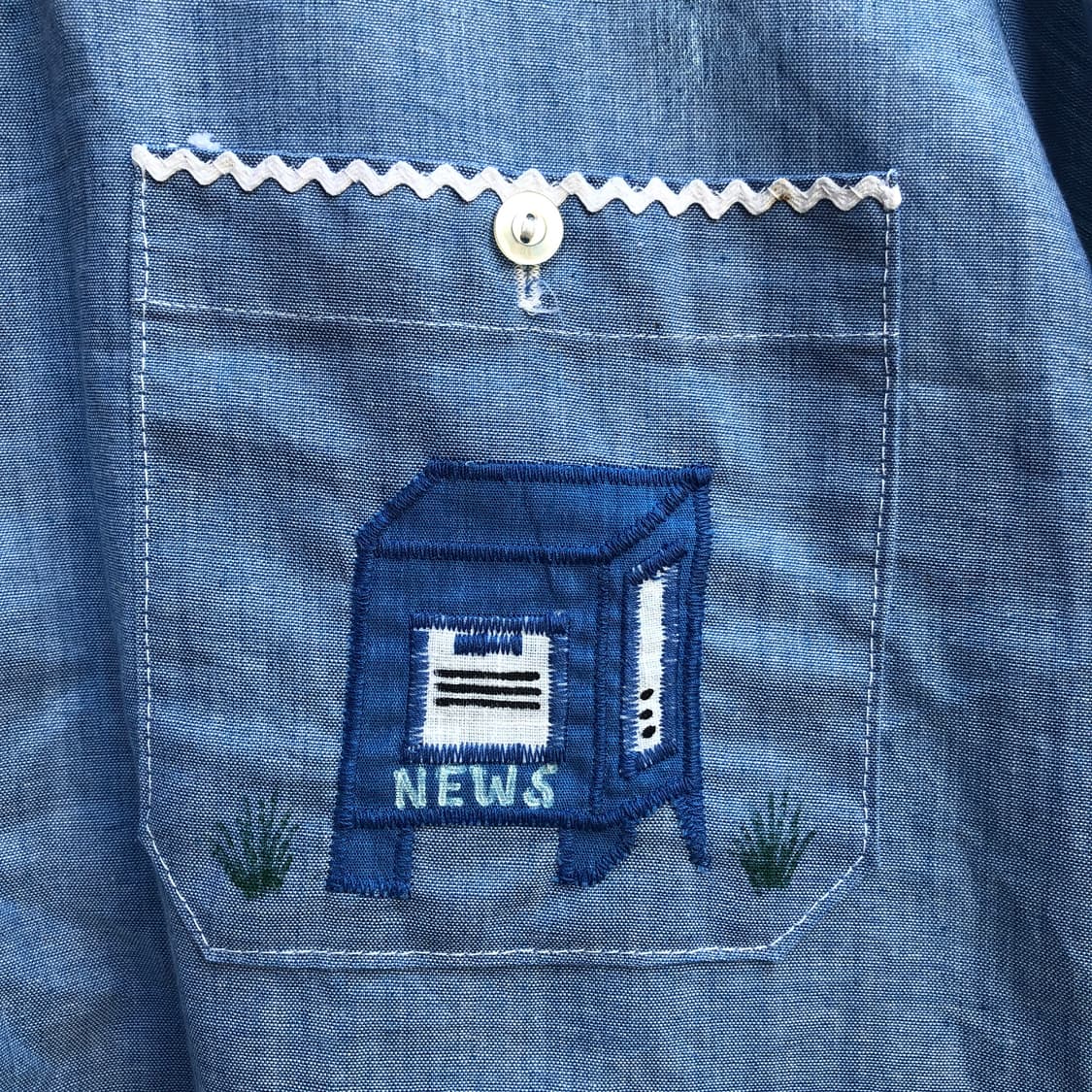 80s Vintage chambray shirt-M 상품이미지3