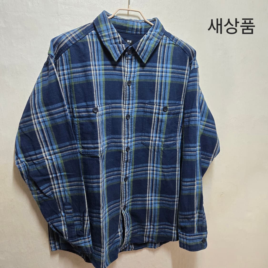 유니클로 슬럽 코튼 체크 롱슬리브 셔츠 상품이미지2