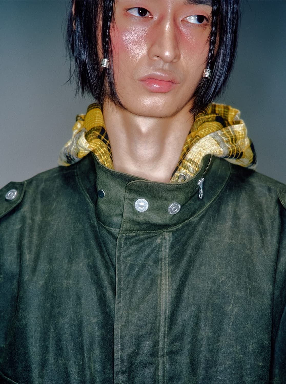 베이컨트아카이브 왁스드 필드 자켓 카키 M 상품이미지3