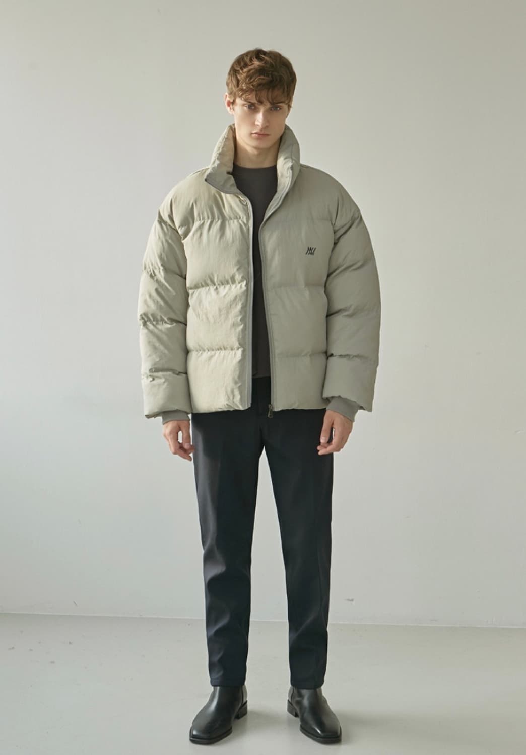 닉앤니콜 푸퍼 숏패딩 그레이 파카 경량패딩 상품이미지3