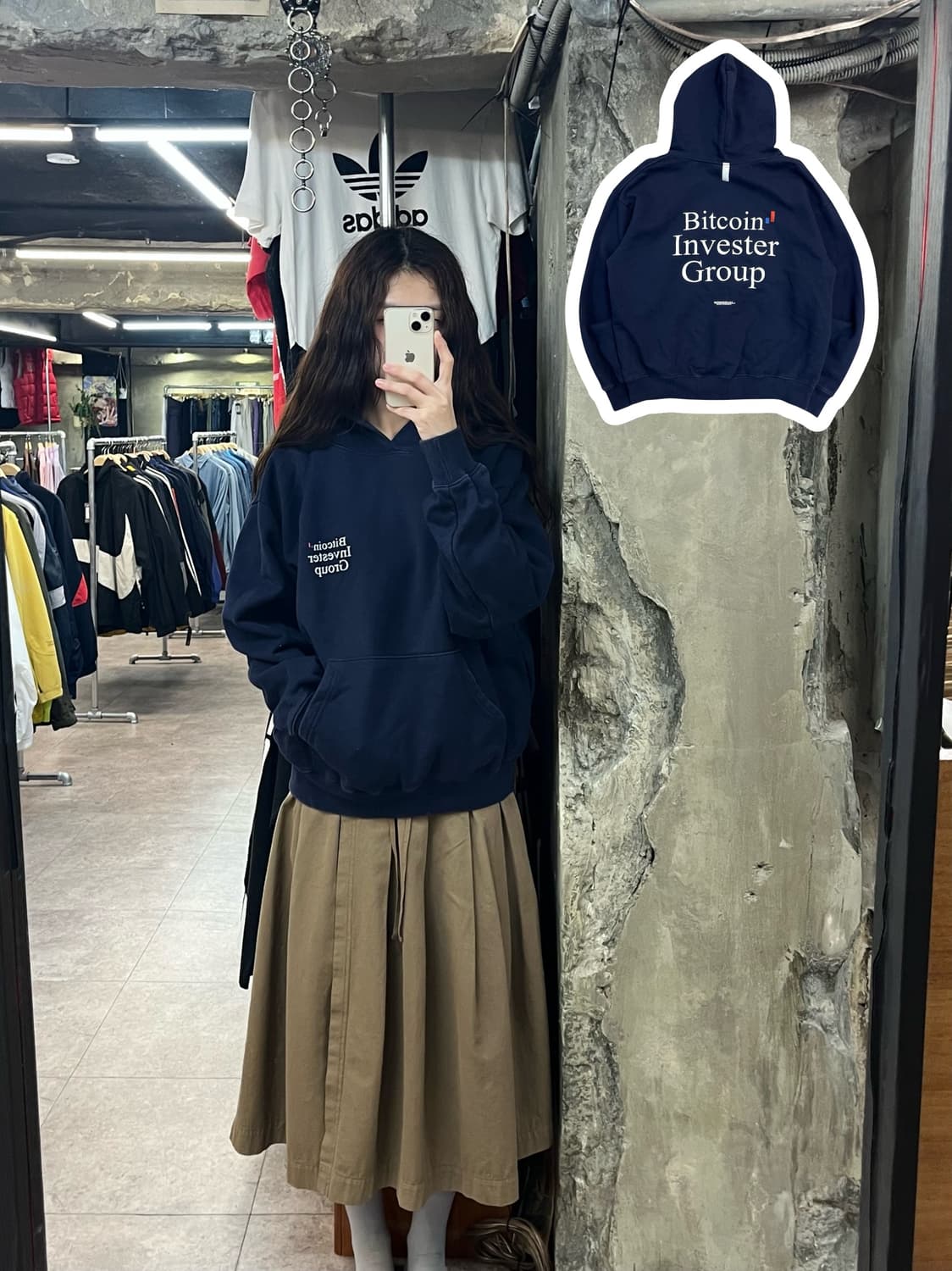 노매뉴얼 비트코인 후드티 네이비 S #csz2393 상품이미지1